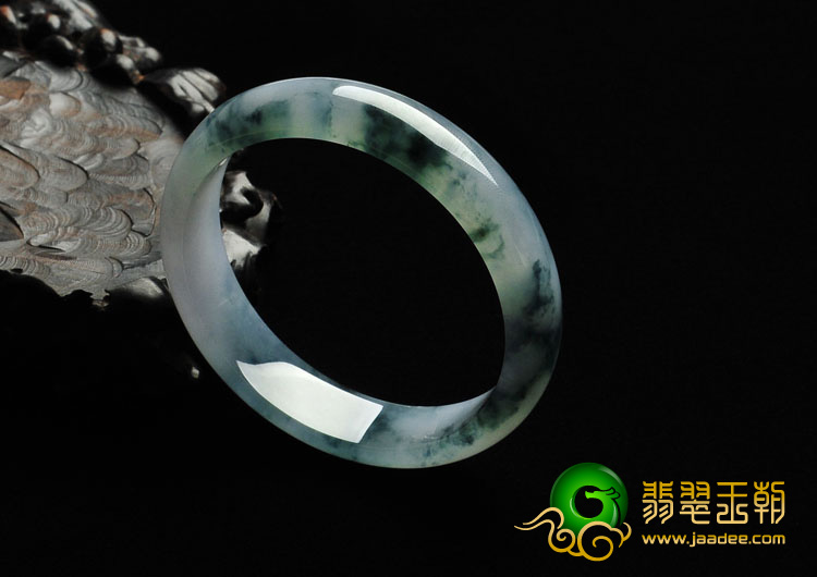冰种紫罗兰飘花缅甸翡翠A货手镯（54mm）