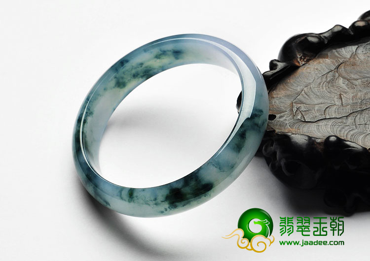 冰种紫罗兰飘花缅甸翡翠A货手镯（54mm）