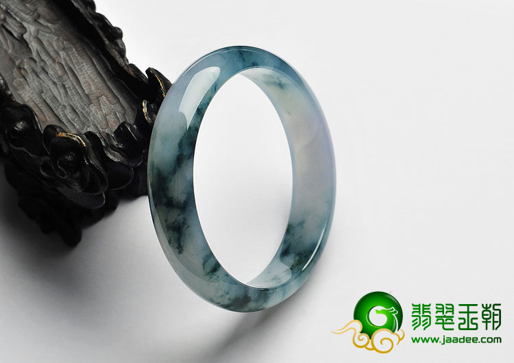 冰种紫罗兰飘花缅甸翡翠A货手镯（54mm）