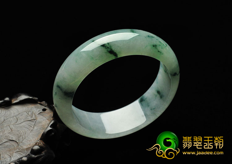 糯冰种飘花缅甸翡翠A货手镯（59.9mm）