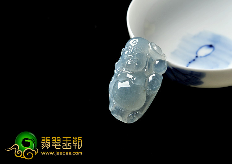 冰种晴水缅甸翡翠A货逍遥佛挂件