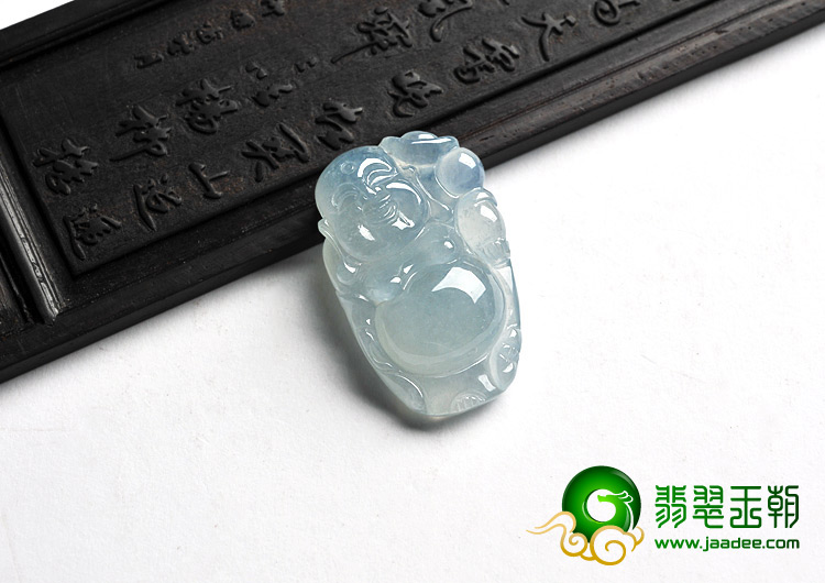 冰种晴水缅甸翡翠A货逍遥佛挂件