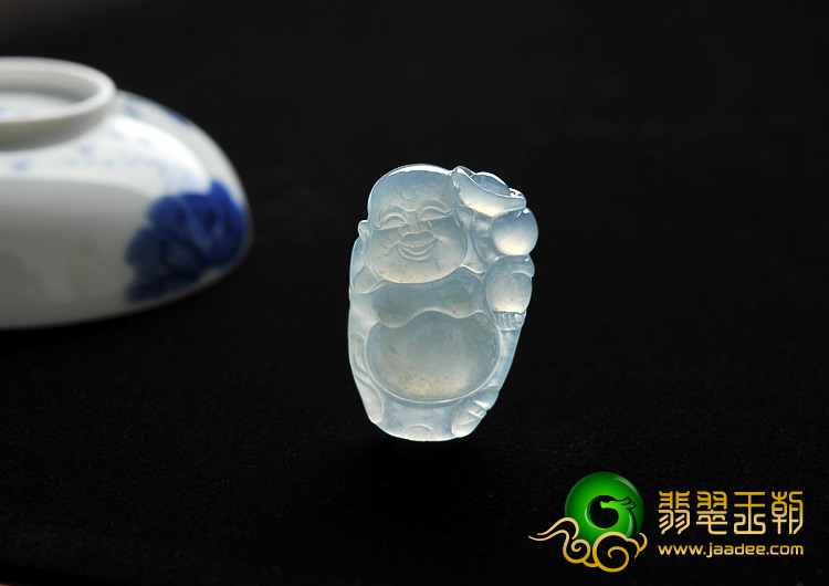 冰种晴水缅甸翡翠A货逍遥佛挂件