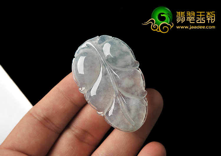 冰种缅甸翡翠A货叶子挂件