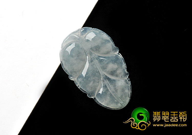 冰种缅甸翡翠A货叶子挂件