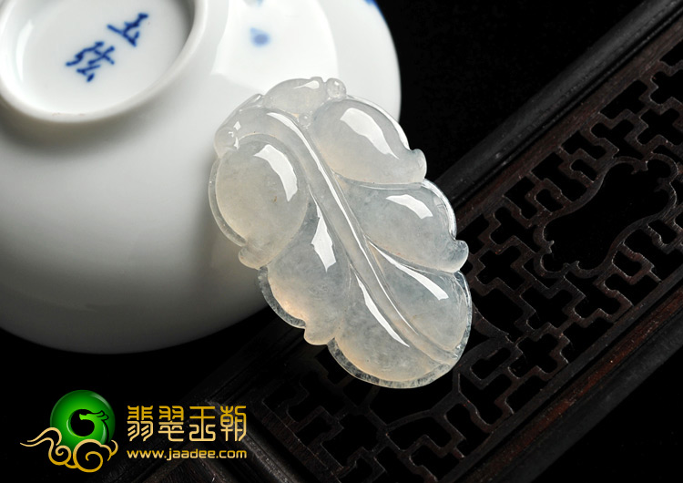 冰种缅甸翡翠A货叶子挂件