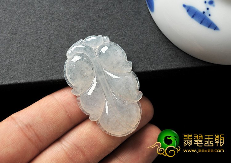 冰种缅甸翡翠A货叶子挂件