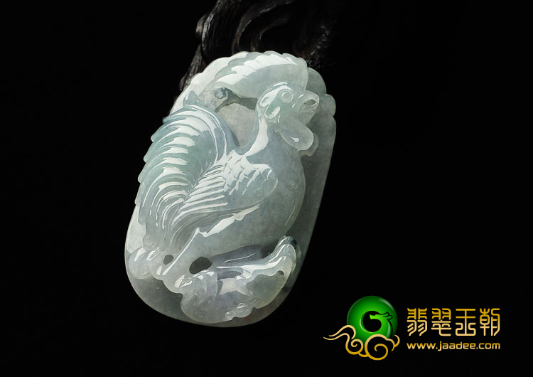 糯冰种晴水缅甸翡翠A货鸡牌挂件