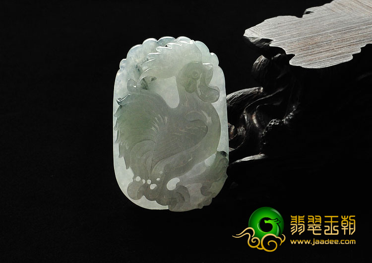 糯冰种晴水缅甸翡翠A货鸡牌挂件