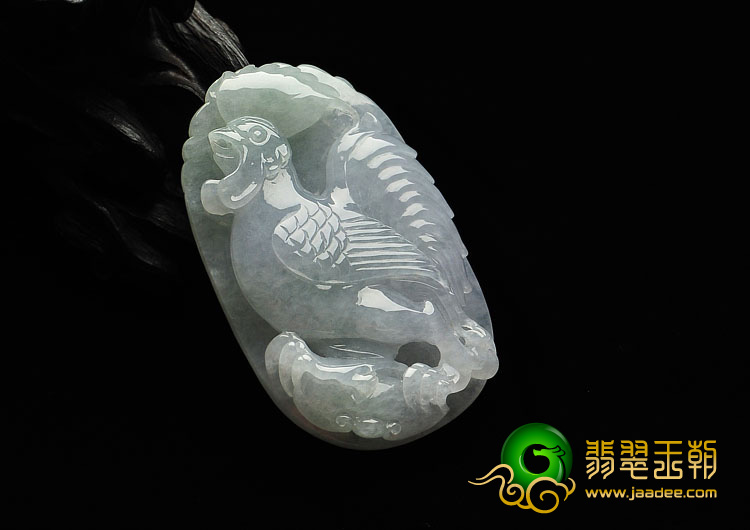 糯冰种晴水缅甸翡翠A货鸡牌挂件
