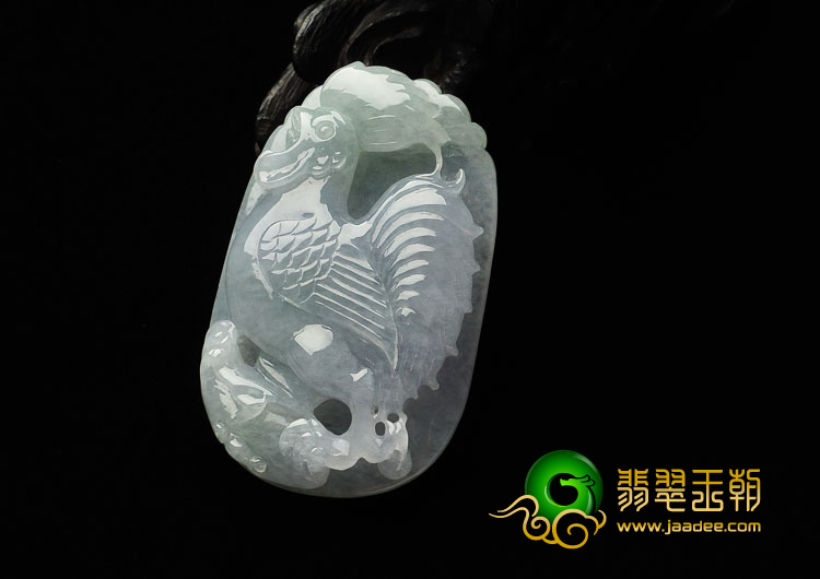 糯冰种晴水缅甸翡翠A货鸡牌挂件