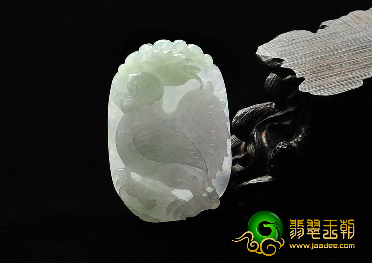糯冰种晴水缅甸翡翠A货鸡牌挂件