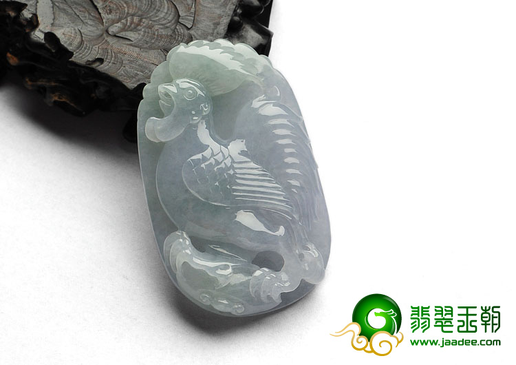 糯冰种晴水缅甸翡翠A货鸡牌挂件