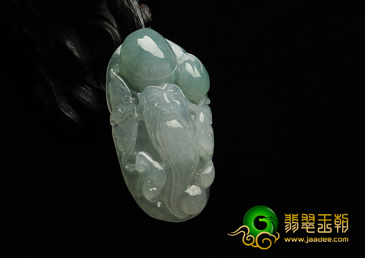 冰种晴水缅甸翡翠A货寿星挂件
