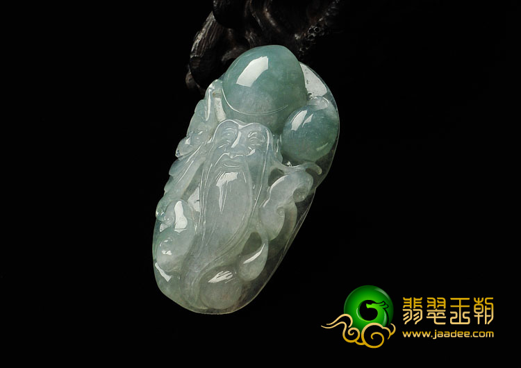 冰种晴水缅甸翡翠A货寿星挂件