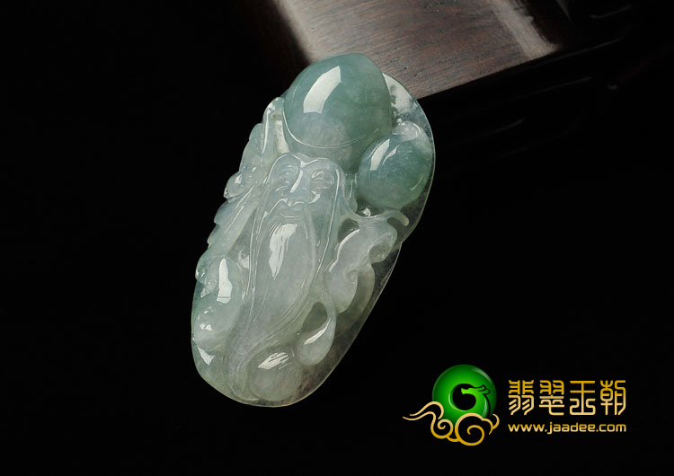 冰种晴水缅甸翡翠A货寿星挂件