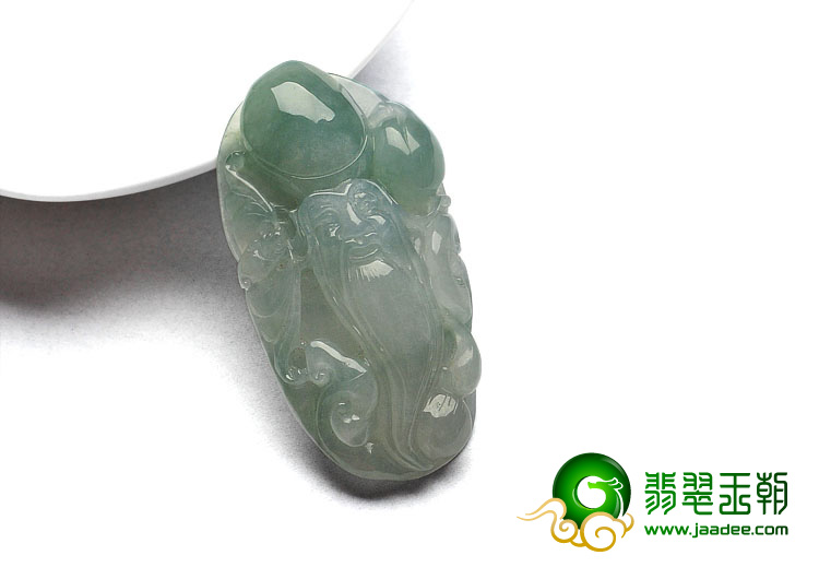 冰种晴水缅甸翡翠A货寿星挂件