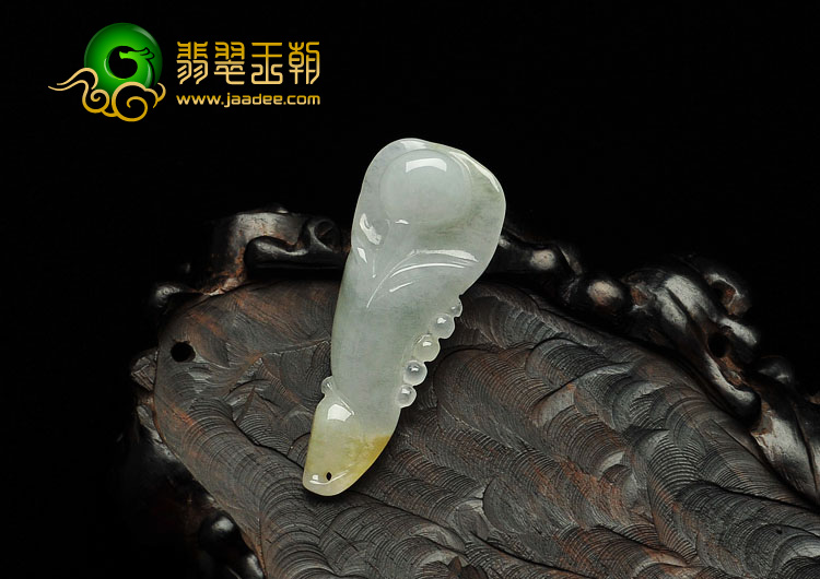 糯冰种黄翡缅甸翡翠A货玉兰花挂件
