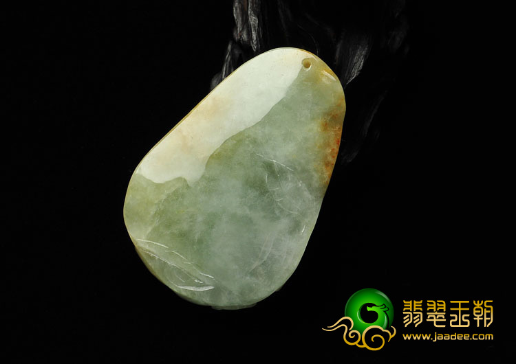 冰种黄翡缅甸翡翠A货如意挂件