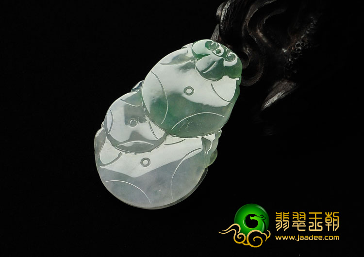 冰种飘花缅甸翡翠A货年年有余挂件