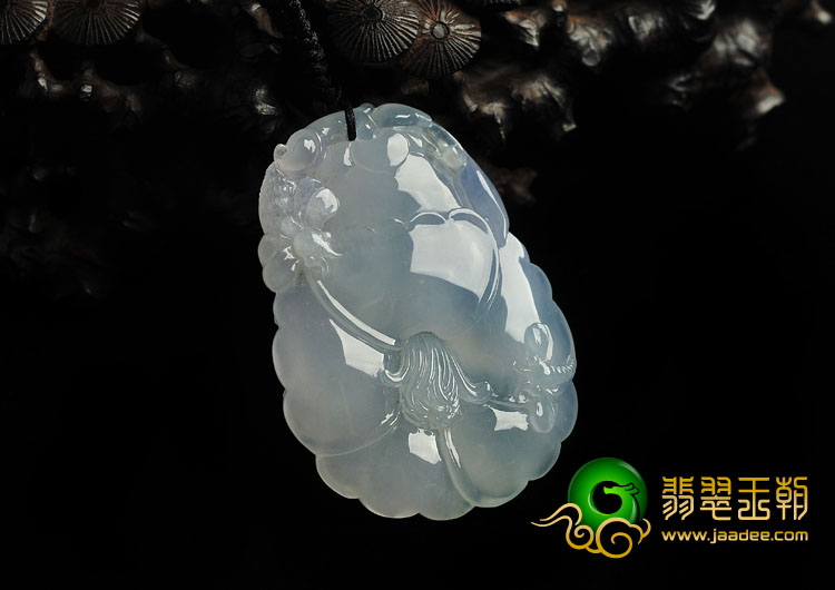 冰种晴水缅甸翡翠A货花开富贵挂件