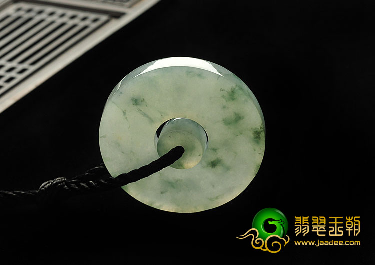糯冰种飘花缅甸翡翠A货平安扣挂件