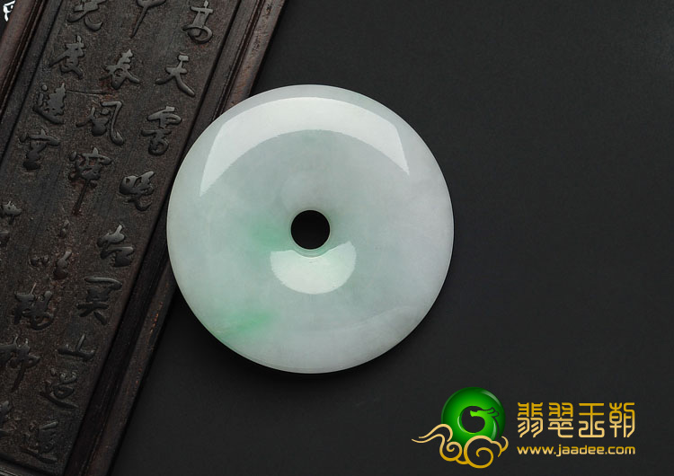细糯种飘翠缅甸翡翠A货平安扣挂件
