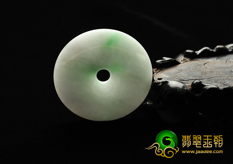 细糯种飘翠缅甸翡翠A货平安扣挂件
