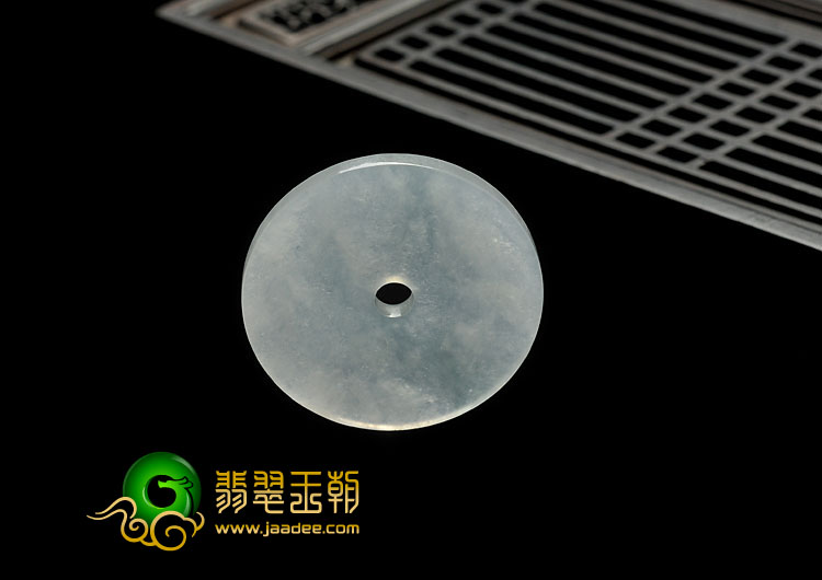 冰种淡晴水缅甸翡翠A货平安扣挂件