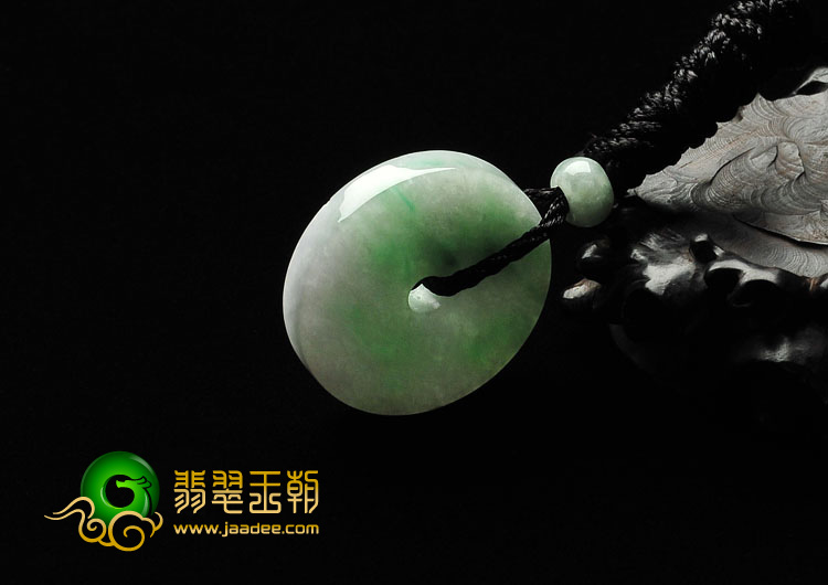 糯冰种飘翠缅甸翡翠A货平安扣挂件