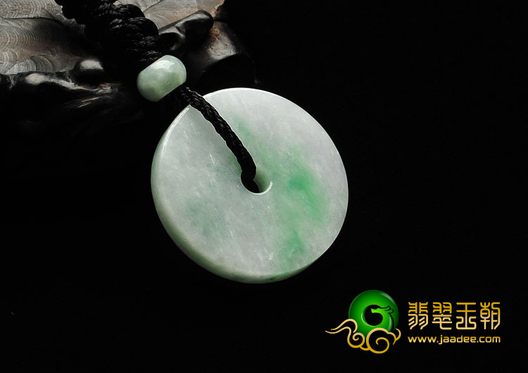 糯冰种飘翠缅甸翡翠A货平安扣挂件