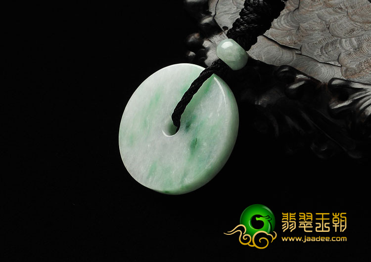 糯冰种飘翠缅甸翡翠A货平安扣挂件