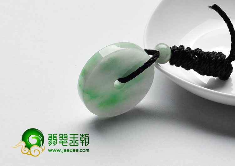 糯冰种飘翠缅甸翡翠A货平安扣挂件