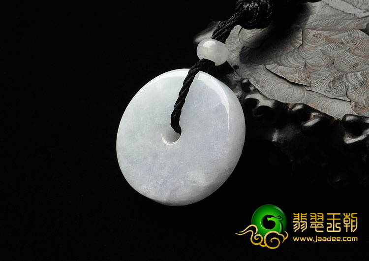 糯冰种春带彩缅甸翡翠A货平安扣挂件