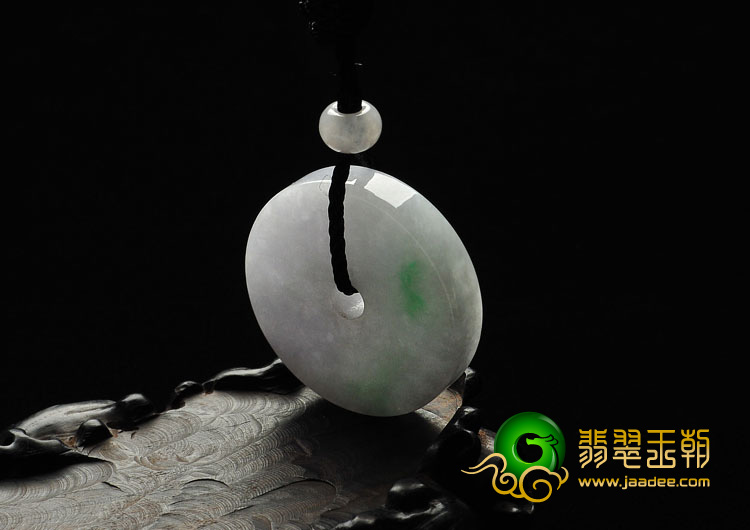 糯冰种春带彩缅甸翡翠A货平安扣挂件