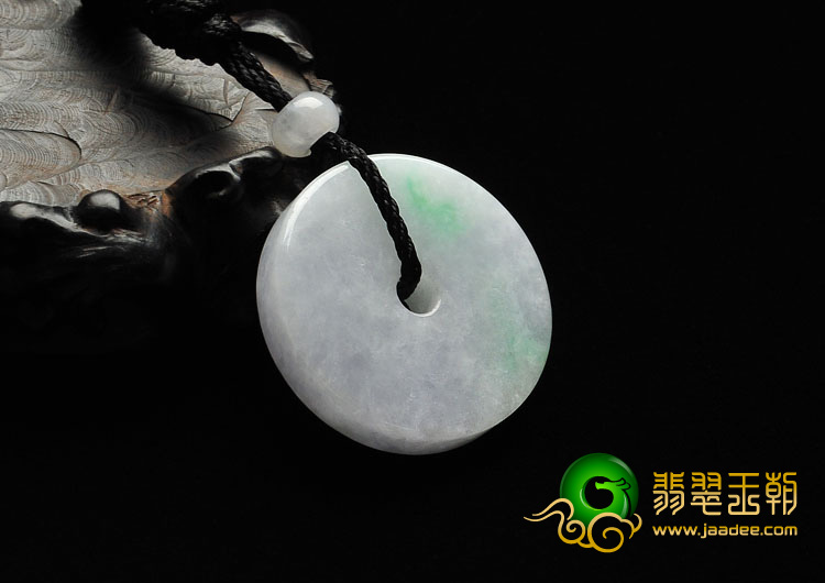 糯冰种春带彩缅甸翡翠A货平安扣挂件