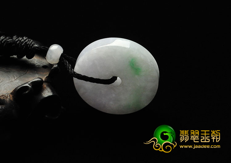 糯冰种春带彩缅甸翡翠A货平安扣挂件