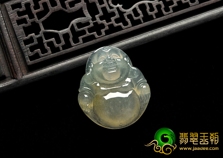 (超值推荐)冰种黄翡缅甸翡翠A货玉佛挂件