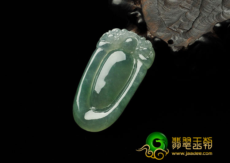 冰种晴水缅甸翡翠A货双龙如意挂件