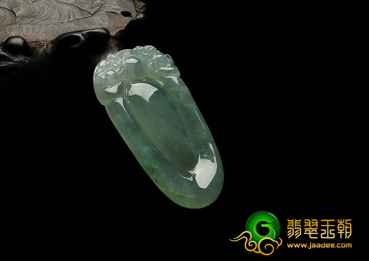 冰种晴水缅甸翡翠A货双龙如意挂件
