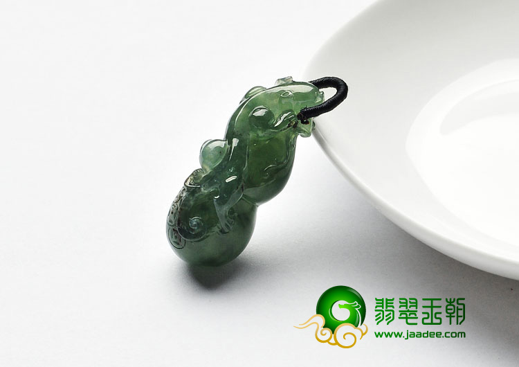 冰种油青缅甸翡翠A货福禄寿挂件