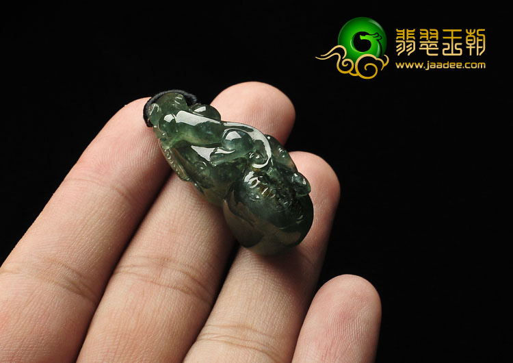 冰种油青缅甸翡翠A货福禄寿挂件