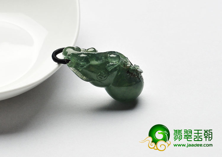冰种油青缅甸翡翠A货福禄寿挂件
