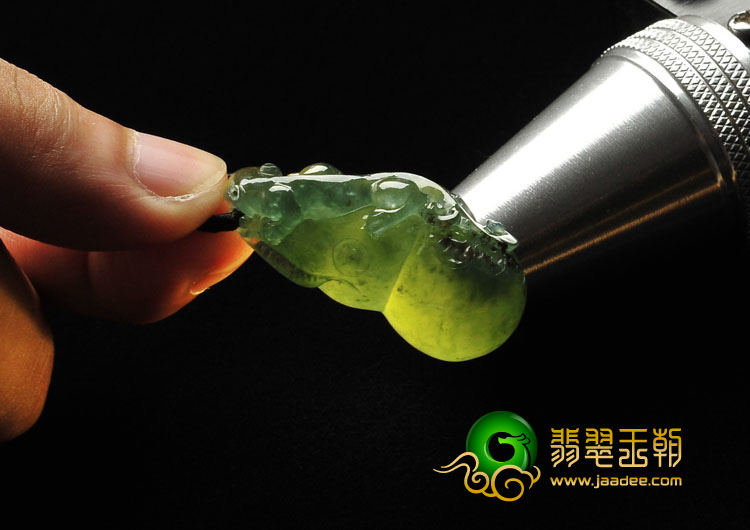 冰种油青缅甸翡翠A货福禄寿挂件
