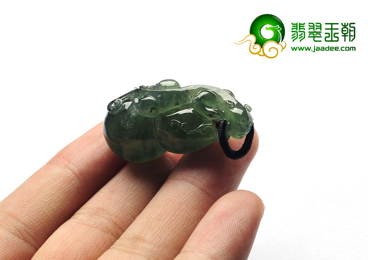 冰种油青缅甸翡翠A货福禄寿挂件