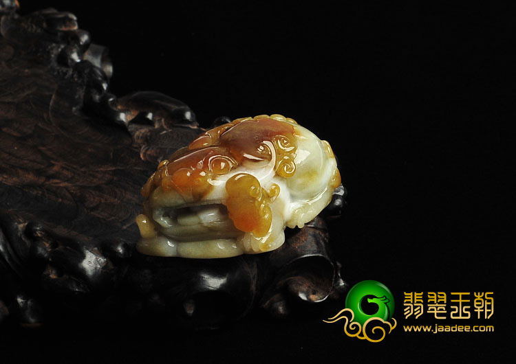 feicui细糯种褐黄翡缅甸翡翠A货貔貅挂件