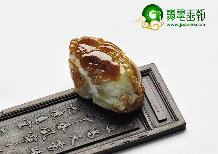 feicui细糯种褐黄翡缅甸翡翠A货貔貅挂件