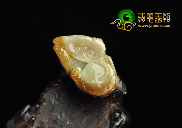 feicui细糯种褐黄翡缅甸翡翠A货貔貅挂件