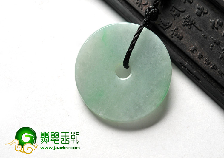 糯冰种豆色缅甸翡翠A货平安扣挂件