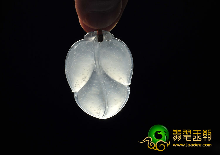 冰玻种缅甸翡翠A货叶子挂件